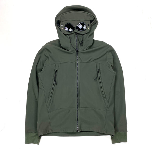 CP Company Green Fleece Lined Shell Goggle Jacket