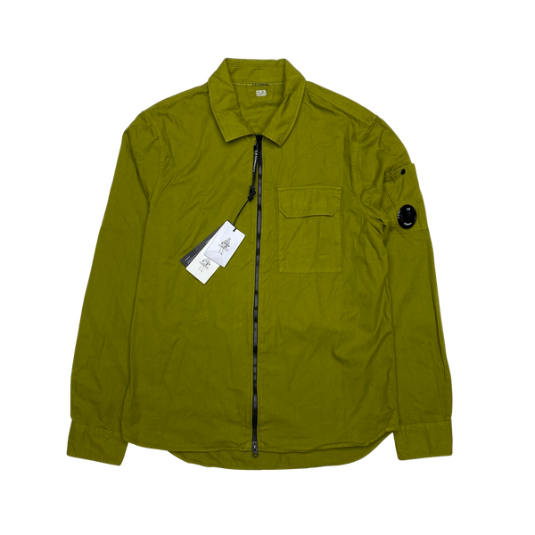 CP Company Acid Green Cotton Zipped Overshirt