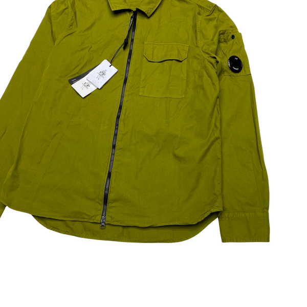 CP Company Acid Green Cotton Zipped Overshirt
