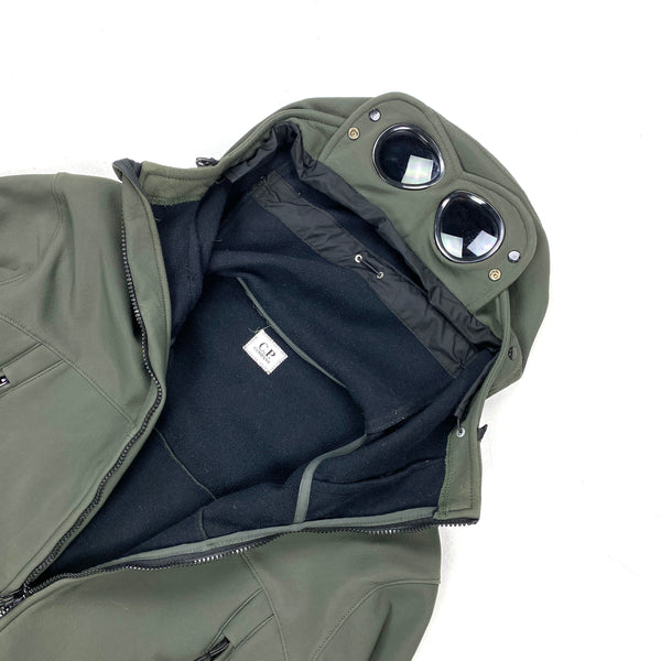 CP Company Green Fleece Lined Shell Goggle Jacket