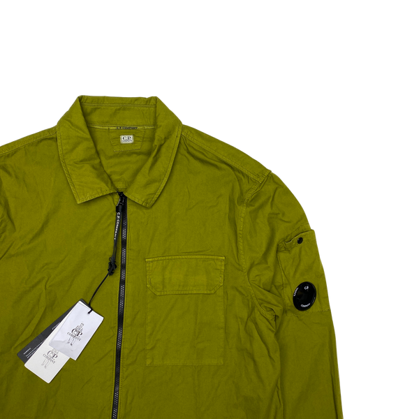 CP Company Acid Green Cotton Zipped Overshirt