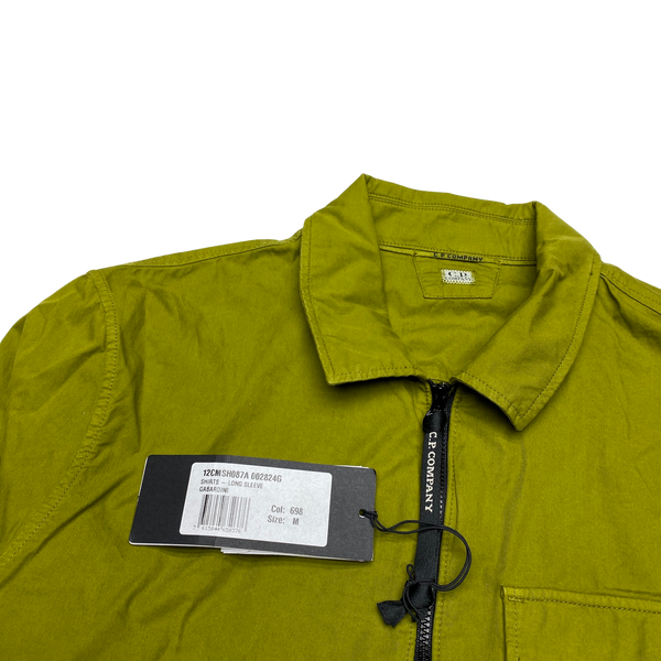 CP Company Acid Green Cotton Zipped Overshirt