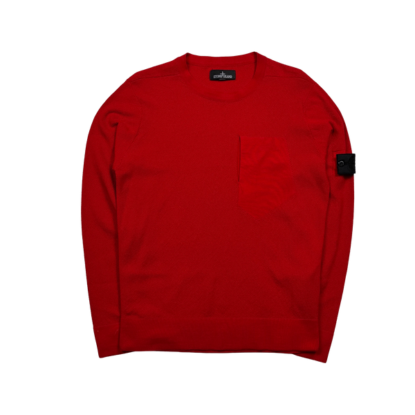 Stone Island Red Shadow Process Knit Crewneck - Medium