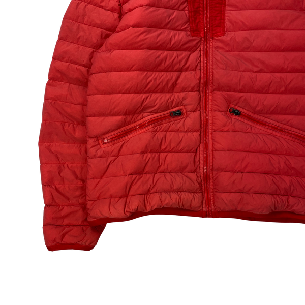 Stone Island 2019 Red Loom Woven Down Chambers Nylon Puffer Jacket