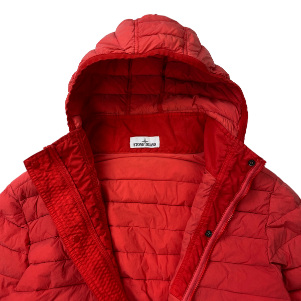 Stone Island 2019 Red Loom Woven Down Chambers Nylon Puffer Jacket