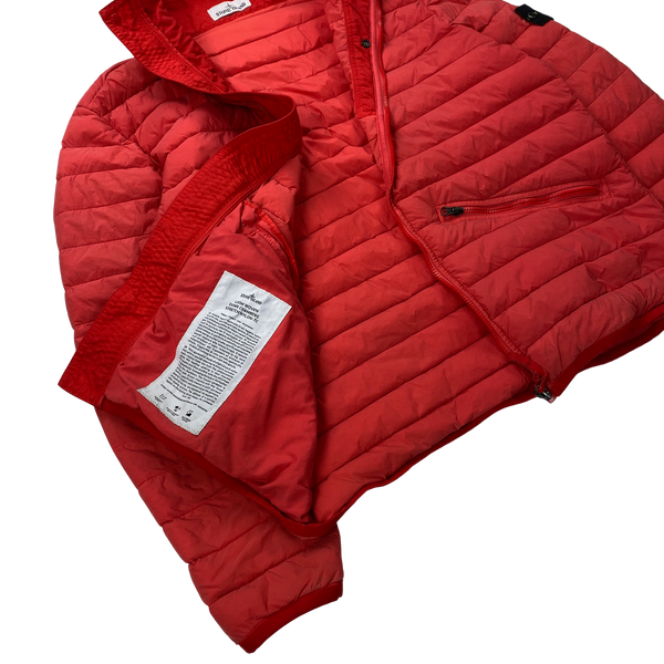 Stone Island 2019 Red Loom Woven Down Chambers Nylon Puffer Jacket