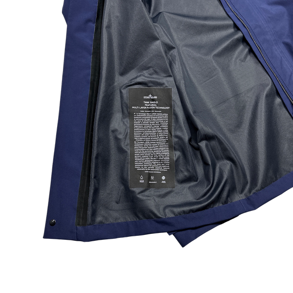 Stone Island Navy Tank Shield Multi Layer Hooded Jacket - Small 