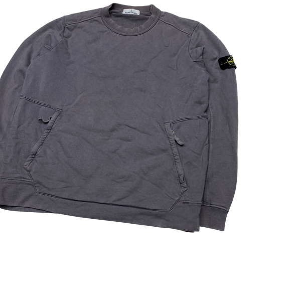 Stone Island 2016 Grey Spellout Crewneck Sweatshirt