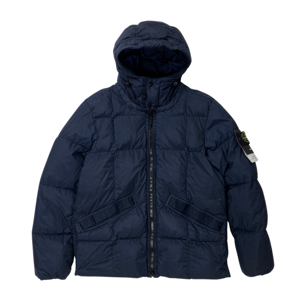 Stone Island Navy Garment Dyed Down Puffer