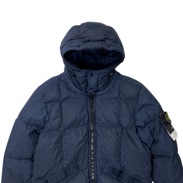 Stone Island Navy Garment Dyed Down Puffer