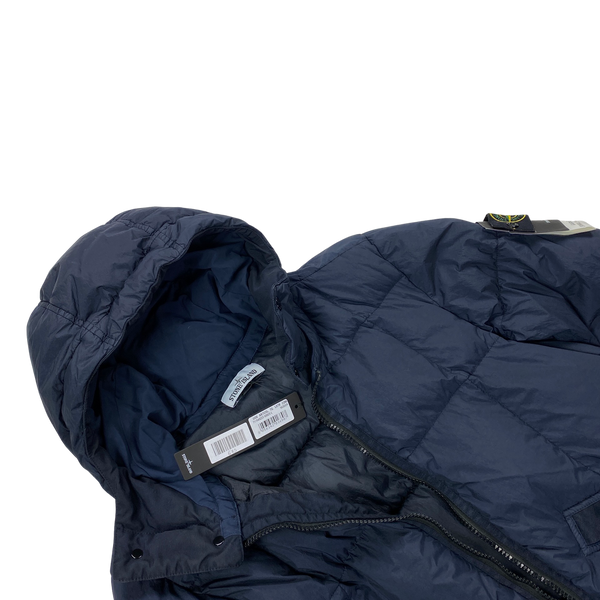 Stone Island Navy Garment Dyed Down Puffer
