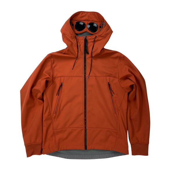 CP Company Burnt Orange Fleece Lined Soft Shell Goggle Jacket