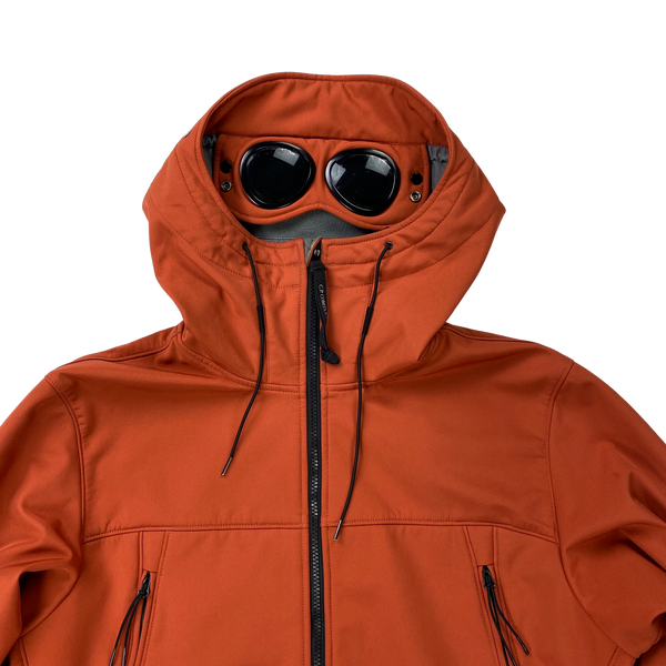 CP Company Burnt Orange Fleece Lined Soft Shell Goggle Jacket
