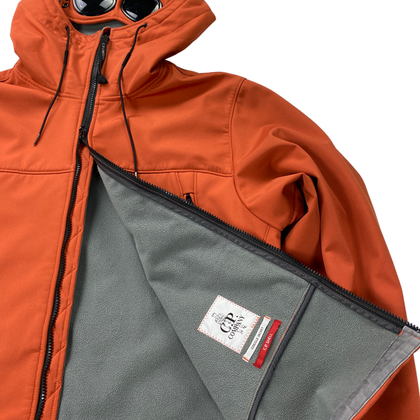 CP Company Burnt Orange Fleece Lined Soft Shell Goggle Jacket