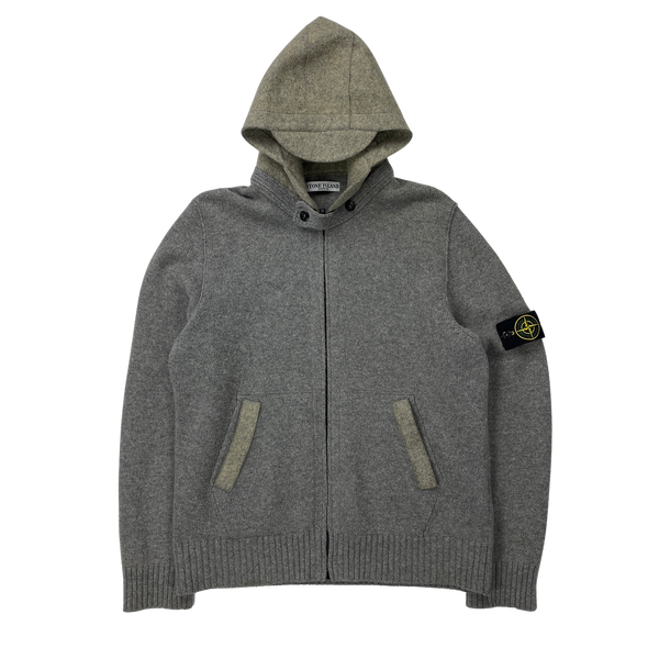 Stone Island 2010 Grey Wool Zipped Hoodie