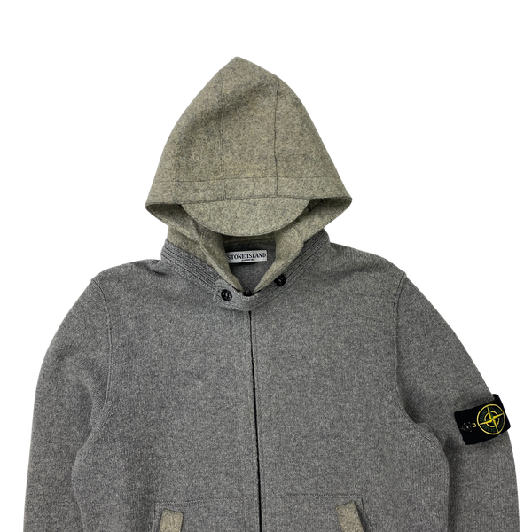 Stone Island 2010 Grey Wool Zipped Hoodie