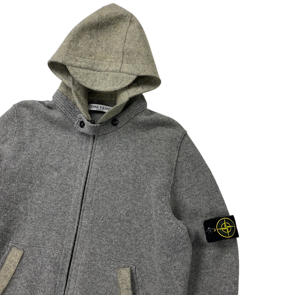 Stone Island 2010 Grey Wool Zipped Hoodie