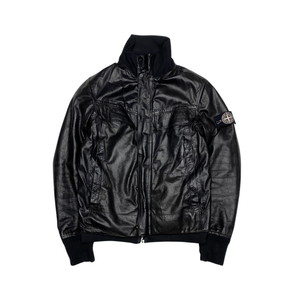 Stone Island Cast Leather Nylon Metal Reversible Jacket