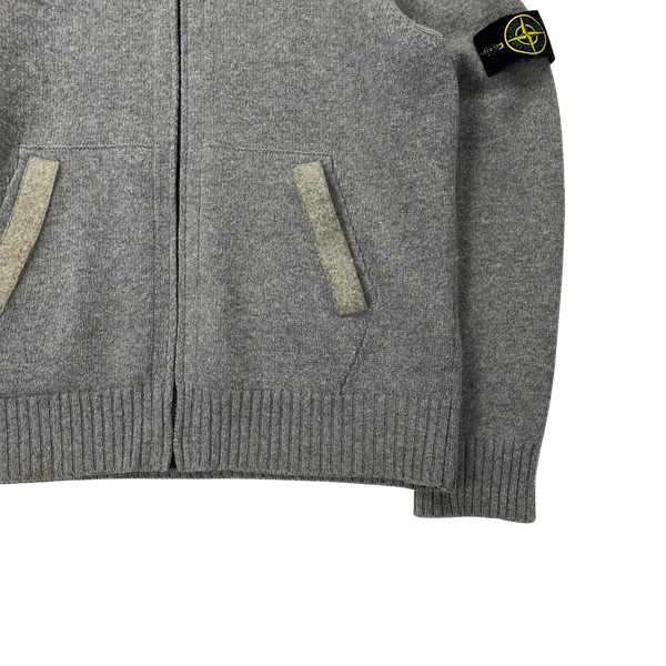 Stone Island 2010 Grey Wool Zipped Hoodie
