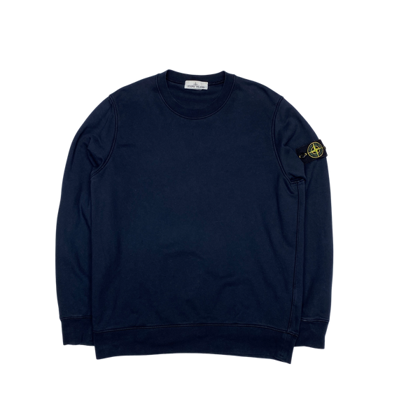 Stone Island Navy Cotton Crewneck Sweatshirt