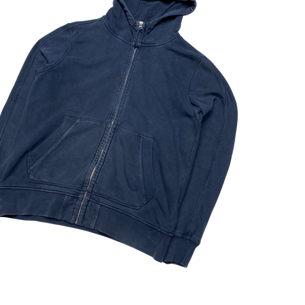 CP Company Blue Goggle Cotton Zipped Hoodie