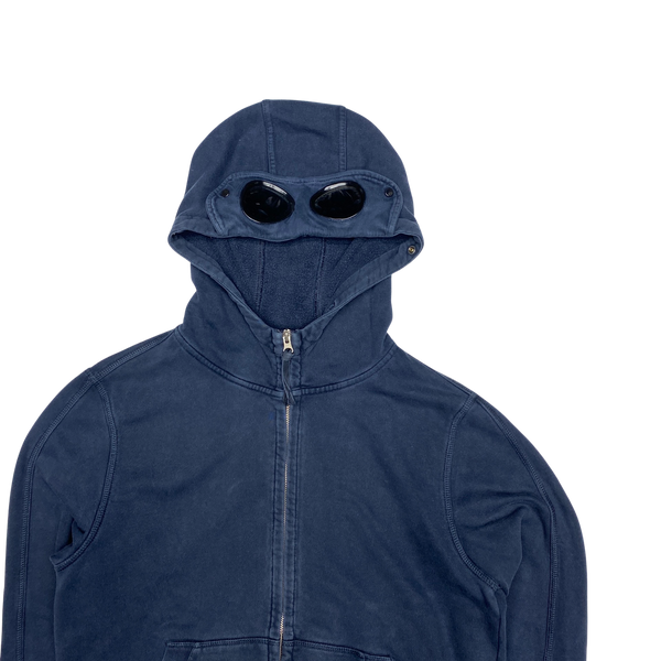 CP Company Blue Goggle Cotton Zipped Hoodie
