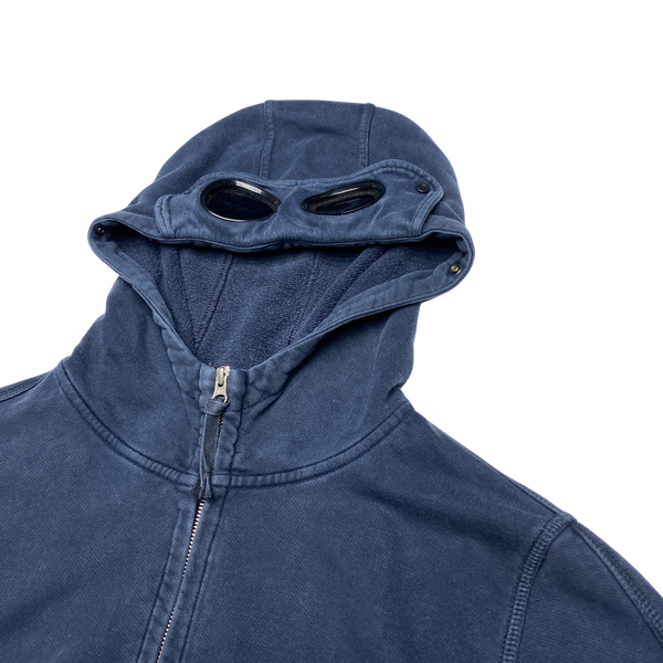 CP Company Blue Goggle Cotton Zipped Hoodie