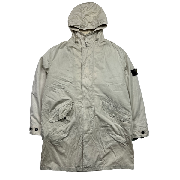 Stone Island 2001 Double Layer Raso Gommato Parka Jacket - XL
