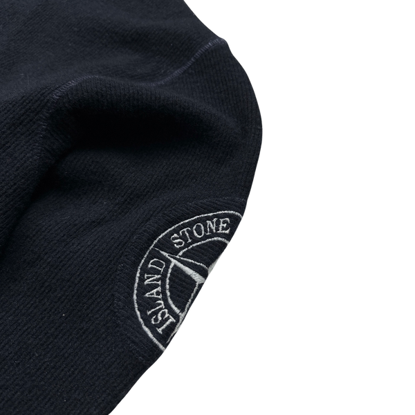 Stone Island 2002 Dark Navy Ribbed Compass Hoodie - XXL