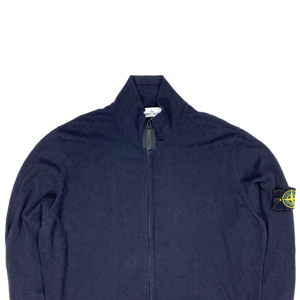 Stone Island Navy Cotton Zipped Jumper
