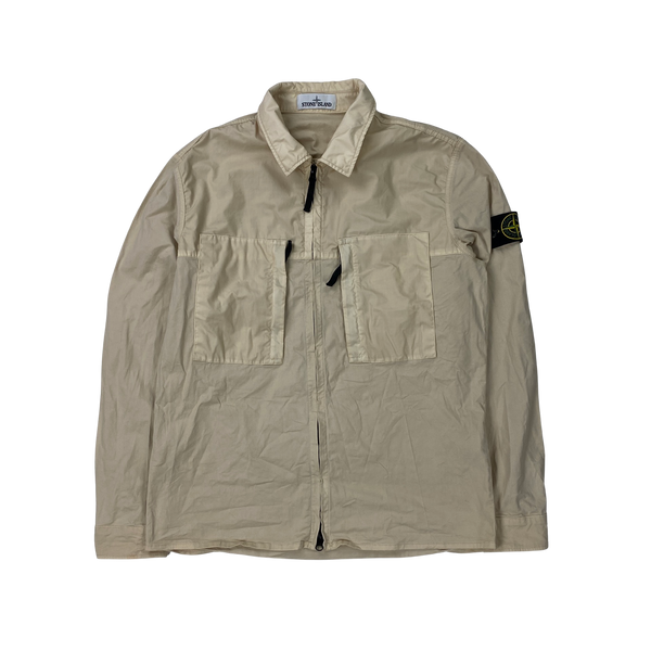 Stone Island Mussola Gommata Beige Overshirt