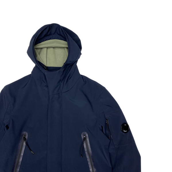 CP Company Navy Blue Lightweight Lens Viewer Soft Shell Mat s Island