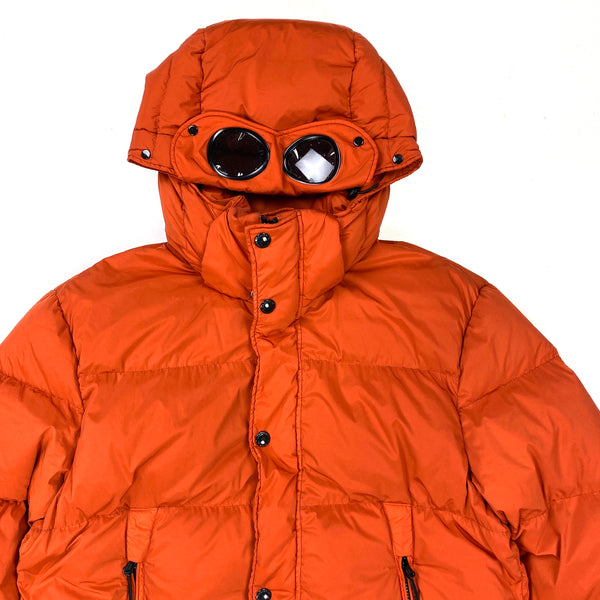 CP Company Orange Nycra Goggle Puffer Jacket