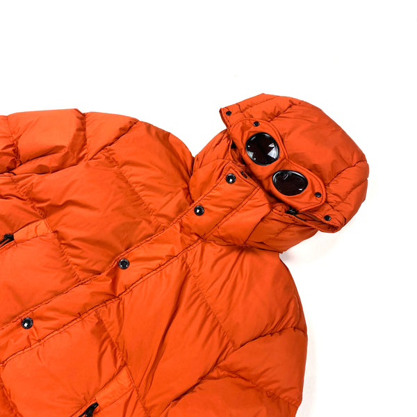 CP Company Orange Nycra Goggle Puffer Jacket