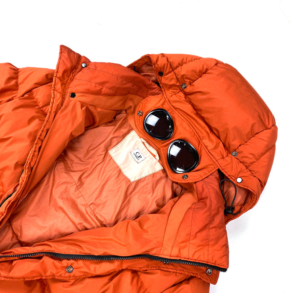 CP Company Orange Nycra Goggle Puffer Jacket