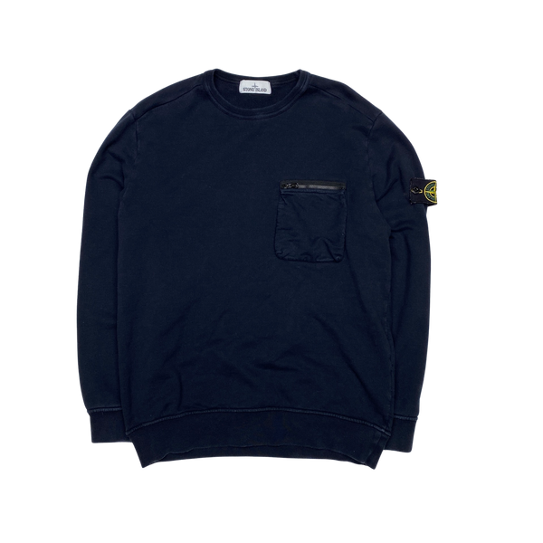 Stone Island 2017 Navy Cotton Crewneck Sweatshirt