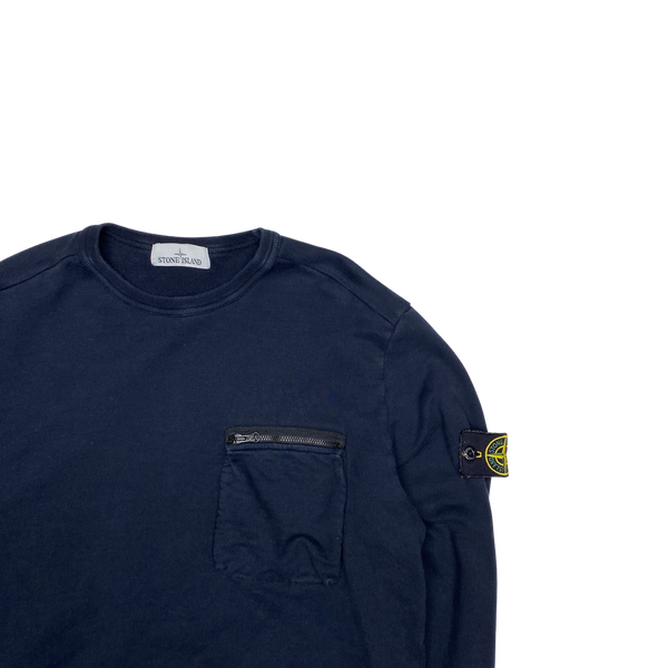 Stone Island 2017 Navy Cotton Crewneck Sweatshirt
