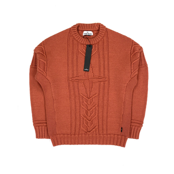 Stone Island Rust Thick Cable Knit