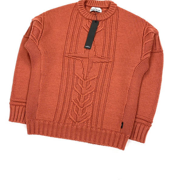 Stone Island Rust Thick Cable Knit