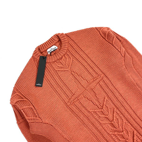 Stone Island Rust Thick Cable Knit