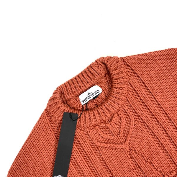 Stone Island Rust Thick Cable Knit