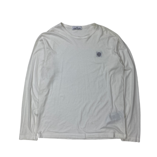 Stone Island White Longsleeve Cotton Top