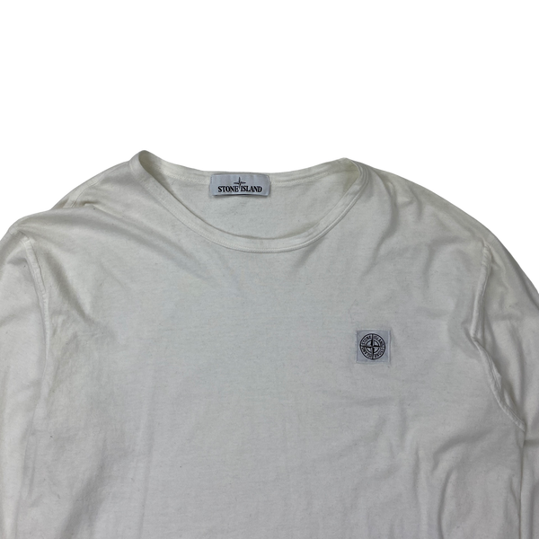 Stone Island White Longsleeve Cotton Top