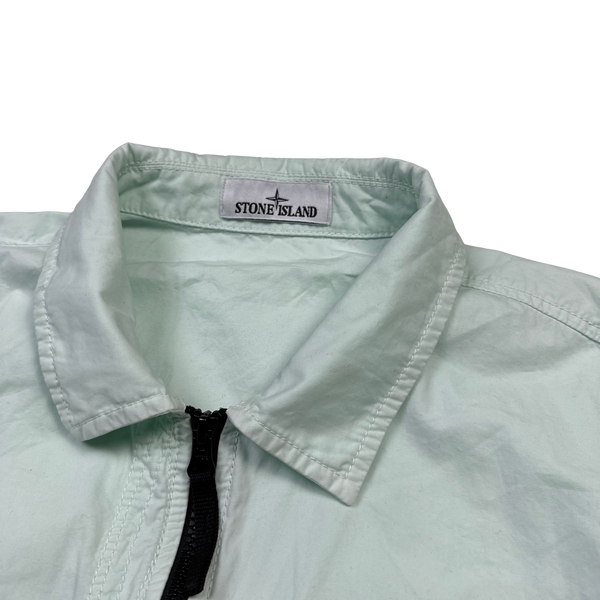 Stone Island 2022 Ice Blue Cotton Zipped Overshirt - 3XL