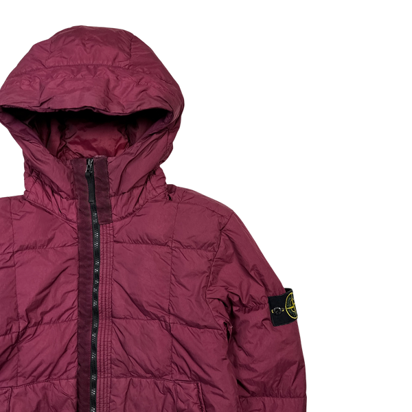 Stone Island 2018 Plum Down Filled Crinkle Puffer Jacket - Large