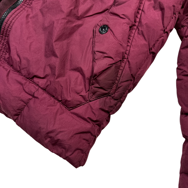 Stone Island 2018 Plum Down Filled Crinkle Puffer Jacket - Large