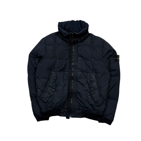 Stone Island Navy Crinkle NY Down Filled Puffer Jacket - Small