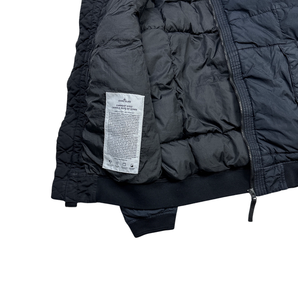 Stone Island Navy Crinkle NY Down Filled Puffer Jacket - Small