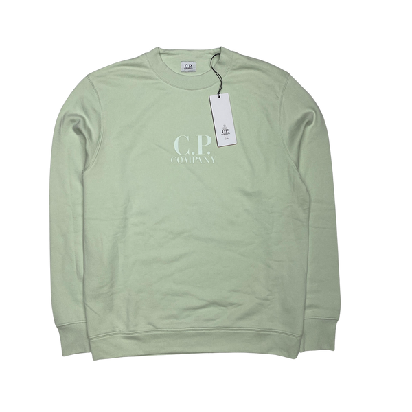 CP Company Tea Green Spellout Crewneck Sweatshirt