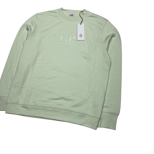 CP Company Tea Green Spellout Crewneck Sweatshirt